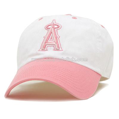 Women's White & Pink Two Tone Adjustable Cap