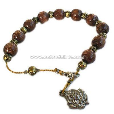 Wood Beads Rosary Bracelet