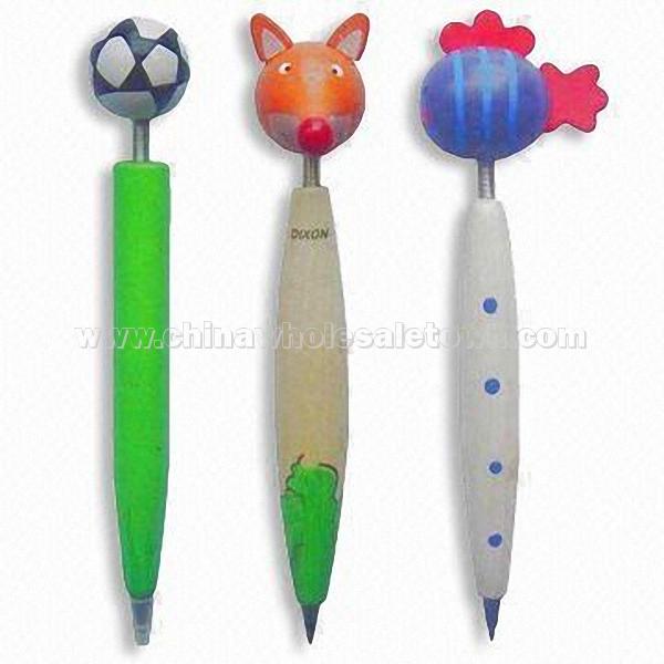 Wooden Ballpoint Pen with Animal-shaped Top