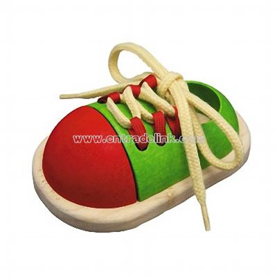 Wooden Tie-up Shoes