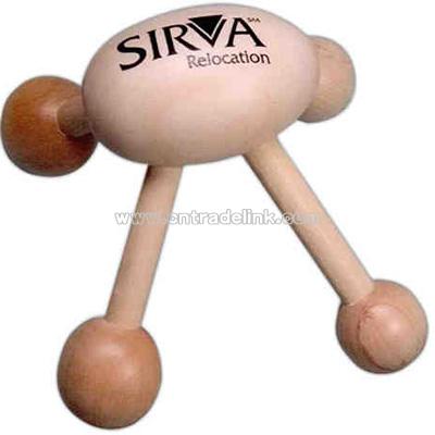 Wooden egg shape massager with four legs