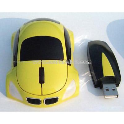 Yellow Car Optical Mouse
