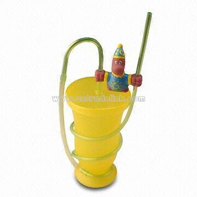 Yellow Plastic Straw Cup
