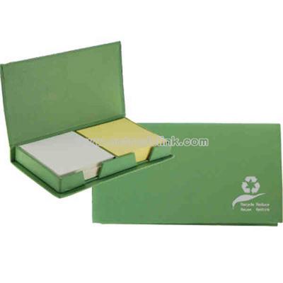 Yellow sticky note pads in a gift box