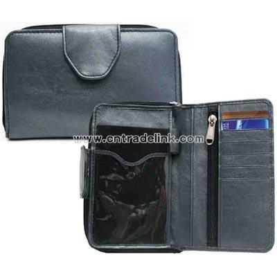 Zippered organizer wallet with passport pocket