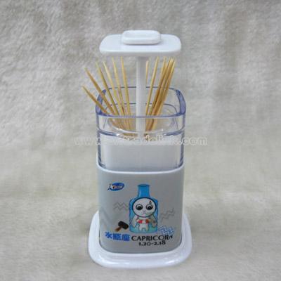automatic toothpick holder with toothpicks