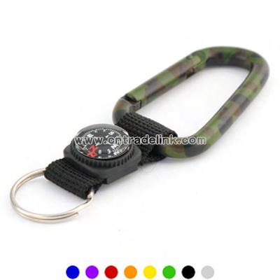 carabiner with liquid-filled compass