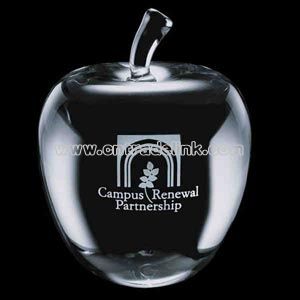 crystal apple shape paperweight
