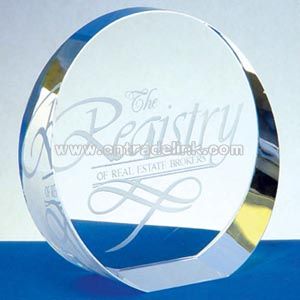 crystal beveled paperweight