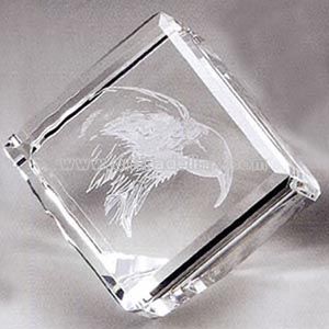 crystal cube paperweight