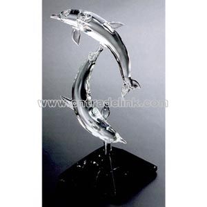 crystal dolphins figurine
