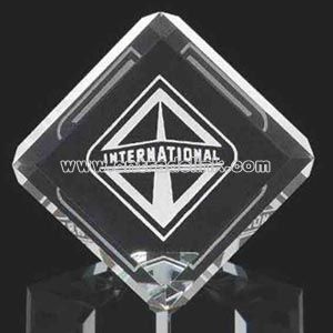 crystal square cube paperweight