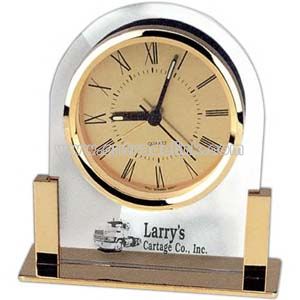 gold and glass desk alarm clock