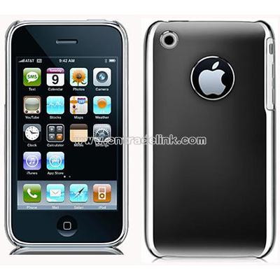 iPhone 3G 3GS Hard Plastic Case with Chrome Silver Finish