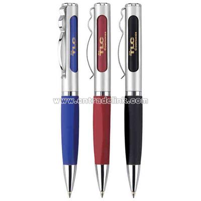 metal ballpoint pen with dual logo/message function