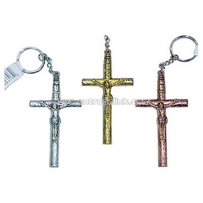 metal cross key chain and whistle
