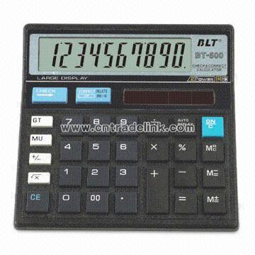 10 Digits Desktop Calculator with Dual Power and 99 Steps Check Function
