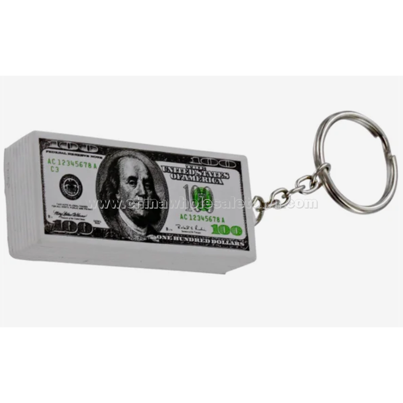 $100 Bill Stress Ball Key Chain