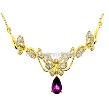 10k Gold Mystic Topaz & Diamond Necklace