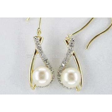 10k Gold Pearl & Diamond Earrings