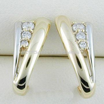 10k Gold Zircon Earrings
