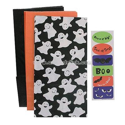 12 Pack Ghost Lunch Sacks.