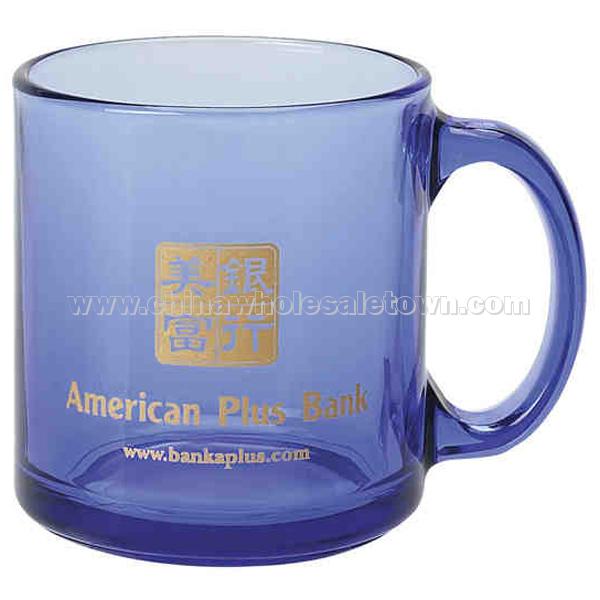 13 oz. light blue glass coffee mug