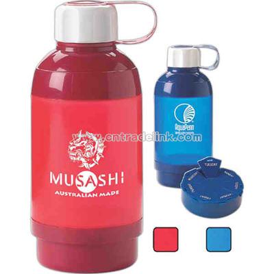 16 oz., water bottle with pill box