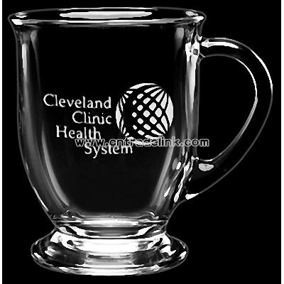 16 oz. Etched Cafe America - Clear Mug