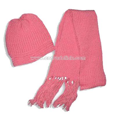 2-piece Knitted Winter Scarf