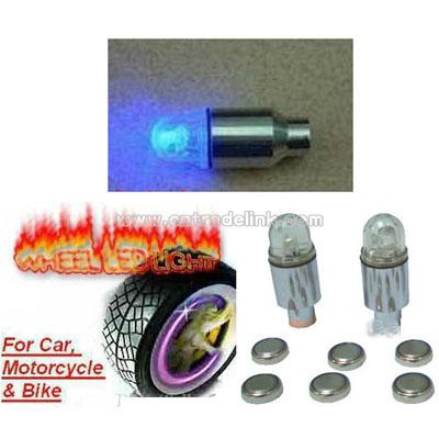 2 x Bike Car Tyre Valve Caps Neon Light Lamp Wheel LED