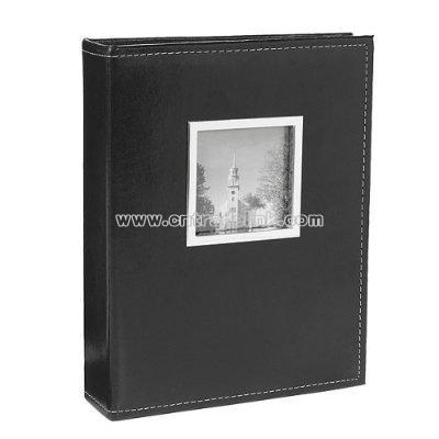 200-Photo Faux Leather Album with Metal Frame - Black