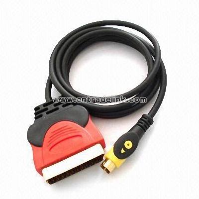 21-pin Plug SCART to S-VHS Plug Cable