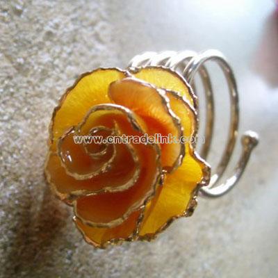 24k Gold Rose Rings