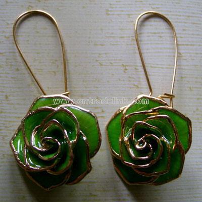 24k Gold Roses Earbob Valentine's Day Gift