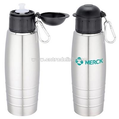 25.4 ounces Stainless Steel sports bottle with mini metal carabiner