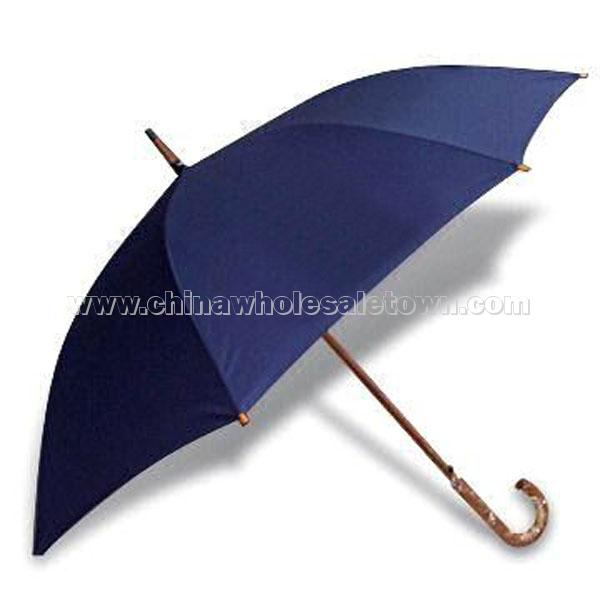 27inch Wooden Shaft and Carved Handled Umbrella