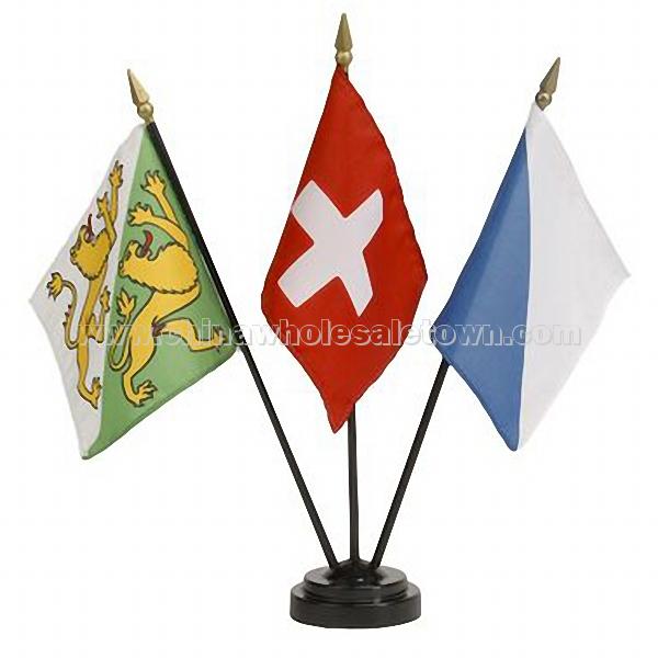 3 Flags Holder, Table Flag, Desk Flag