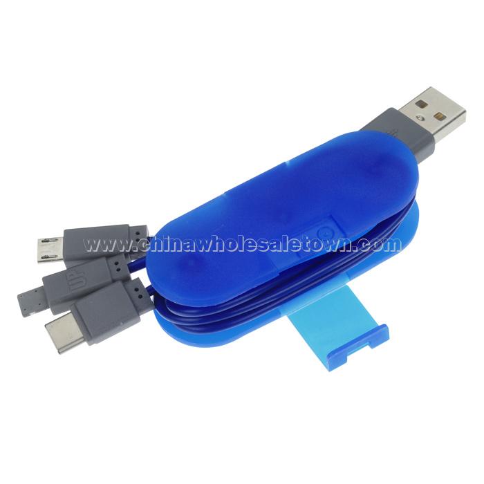 3-in-1 Cable Wrap with Phone Stand