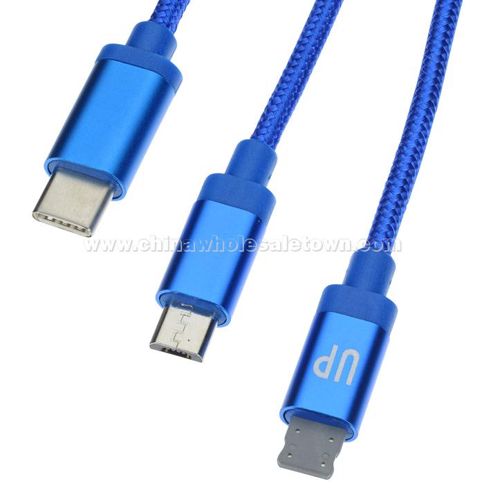 3-in-1 Metallic Charging Cable