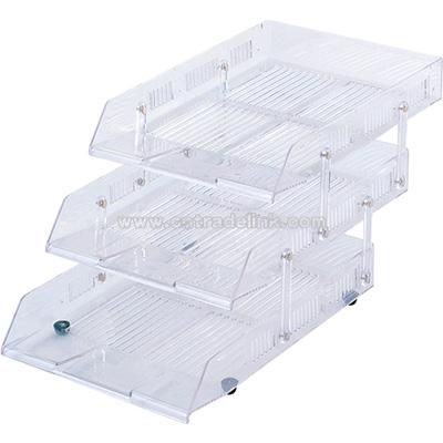 3 layer movable file tray