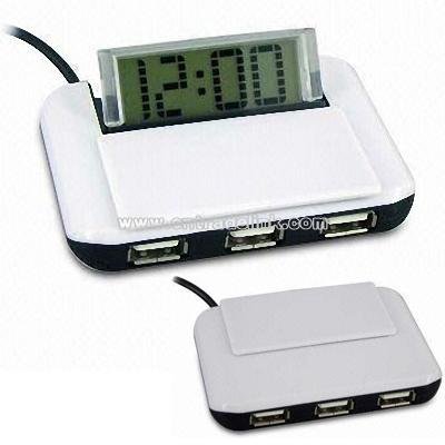 3-port USB Hub with Clock Display