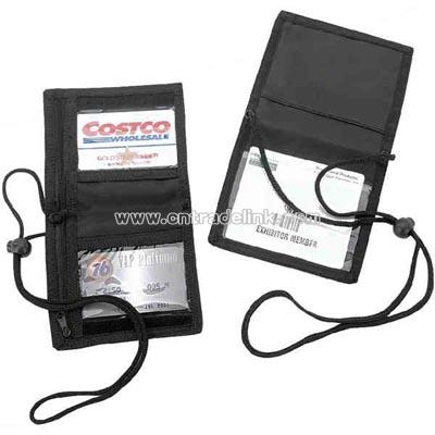 420D nylon bi-fold neck wallet