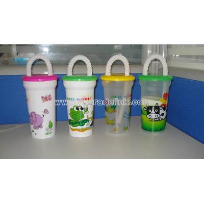 425ml PP Cup with Lid & Straw