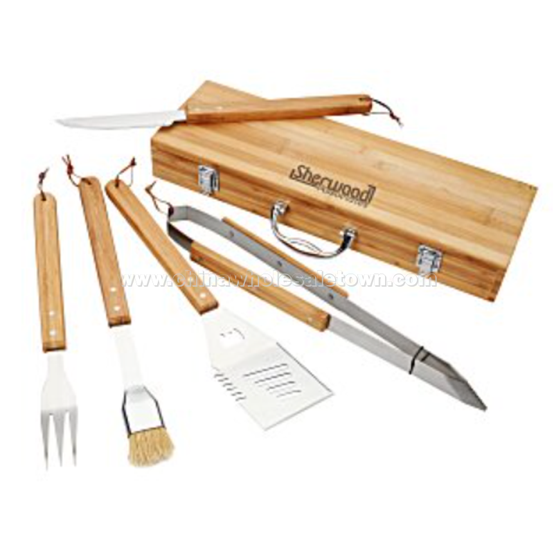 5-Piece Bamboo BBQ Set