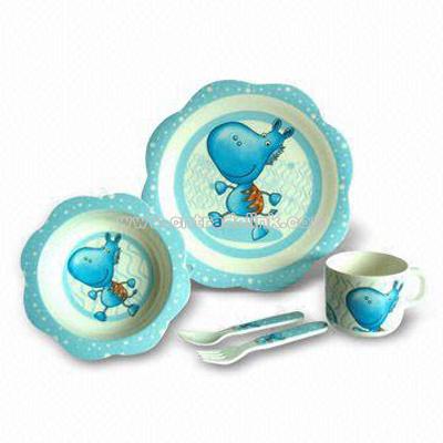 5-piece Kid's Tableware, Made of 100% Melamine
