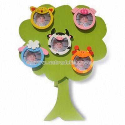 5 x Animal Design Magnet Wooden Photo Frame with Tree Display