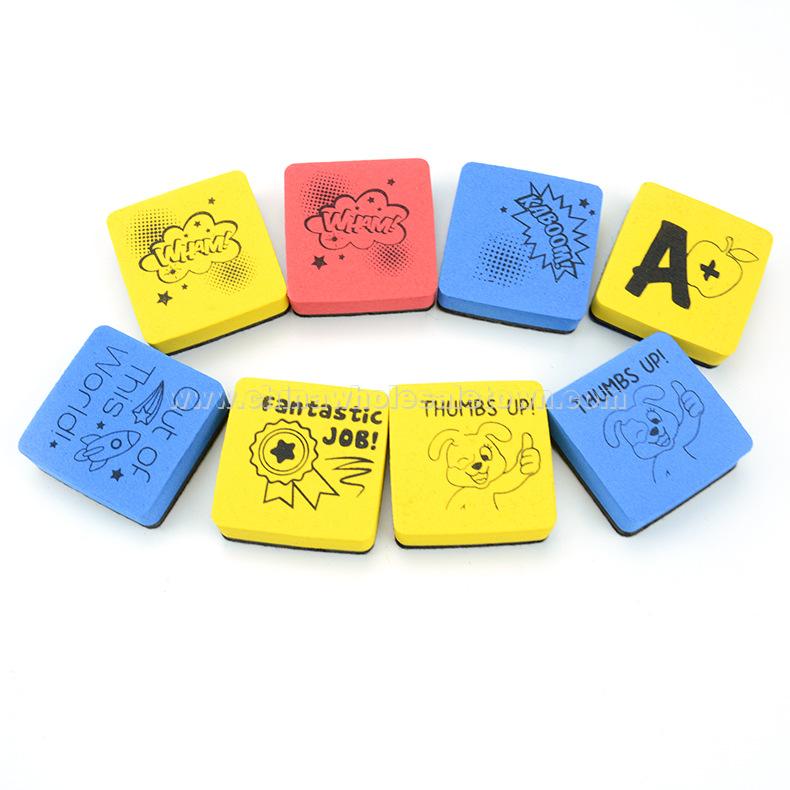 5*5 small square with magnetic blackboard eraser EVA plush cloth whiteboard eraser magnetic children eraser