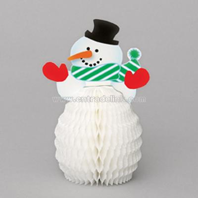 6 Inch Snowman Honeycomb Decorations - 4 in a pack