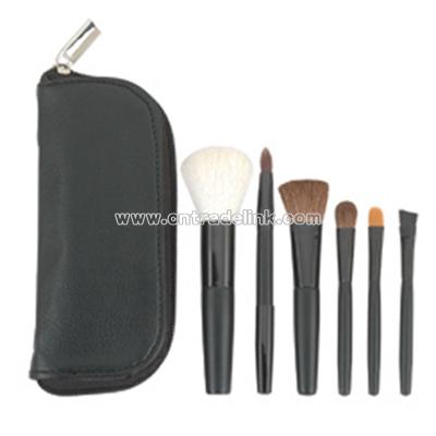 6pcs Zipper Cosmetic Brush Set